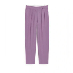 ARKET Womens Viscose Tapered Leg High Waist Trousers Pants Purple Sz 12 US 42 EU